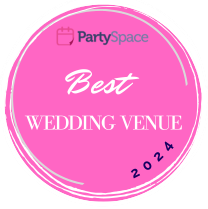 PartySpace Best Wedding Venue 2024 badge.